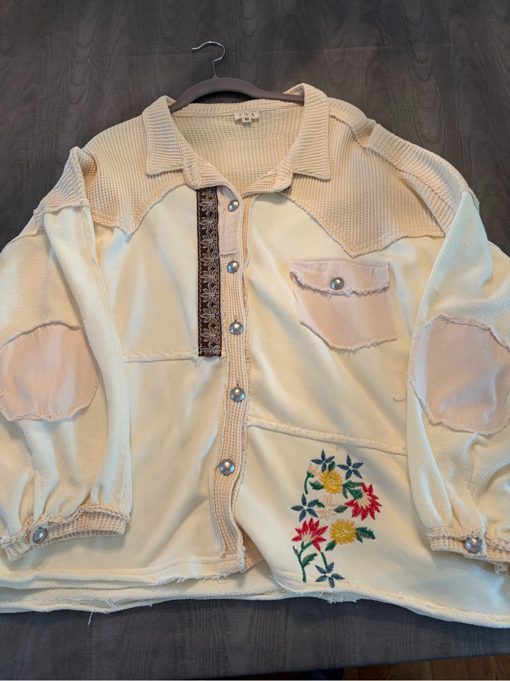 POL Patchwork Cream Jacket NWOT - Picture 2 of 9